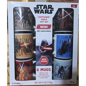 Star Wars Lightsaber Duels Gift Set 6 Mugs Hot Chocolate Cocoa Mix 2021 Limited